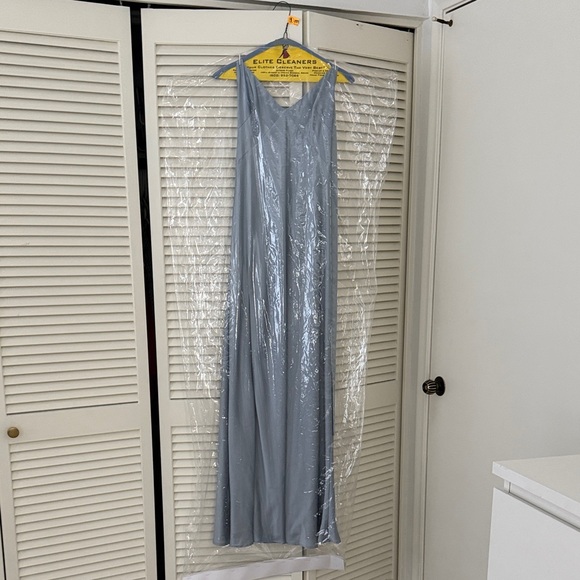 Show Me Your MuMu Anderson Maxi Dress - Steel Blue Luxe Satin - Picture 7 of 9